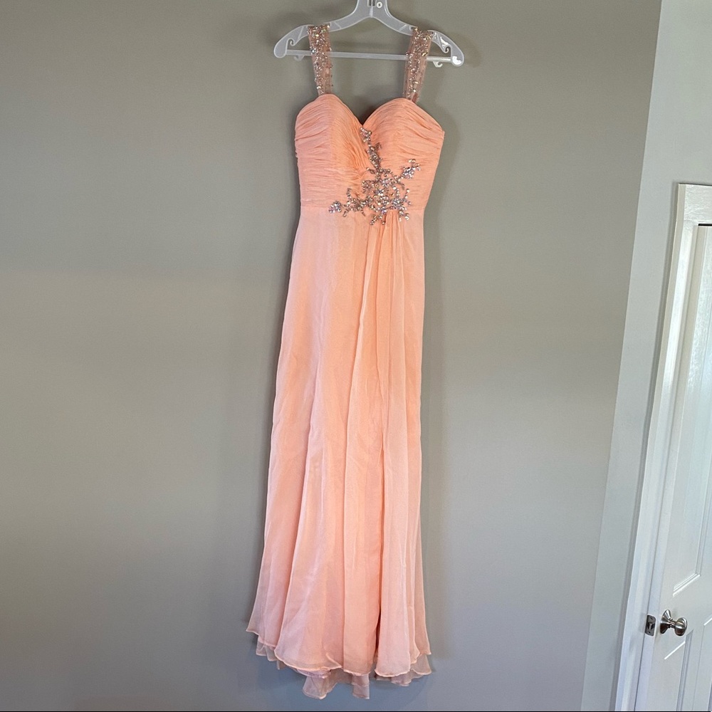 MacDuggal Peach/Pink Prom Dress